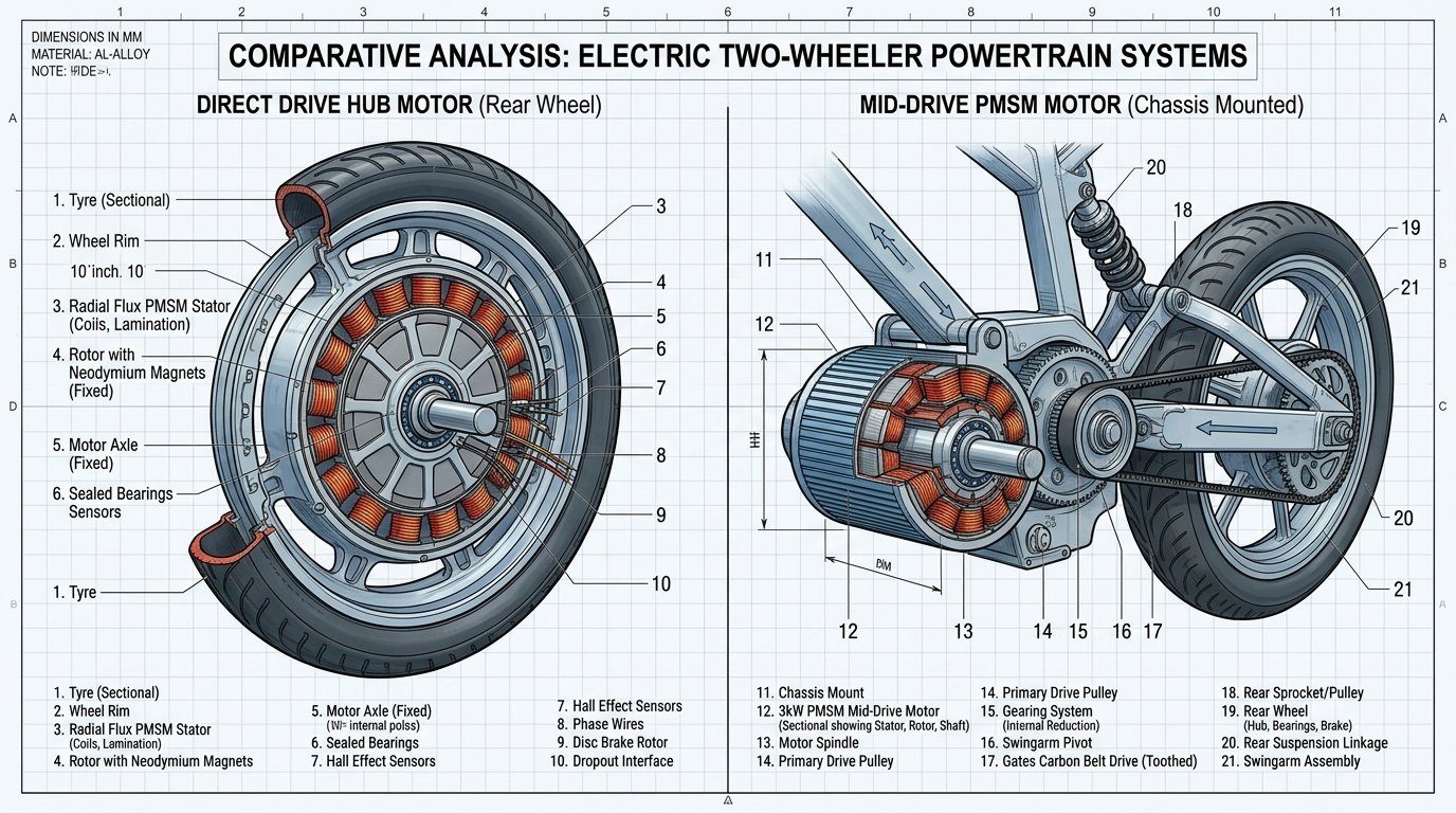 Hub Motor vs Mid-Drive Motor: Which EV Setup is Better in India?